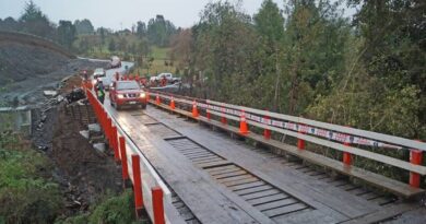 Puente Pulelfu quedo habilitado para el tránsito de vehículos.
