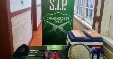 Con cinco detenidos, que portaban distintas especies vinculadas a robos, finalizó el procedimiento adoptado por Carabineros de la SIP de la 1a Comisaría de Ancud