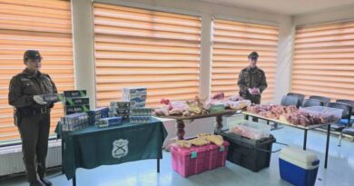 Carabineros de Osorno detiene a tres personas por venta ilegal de carne y cigarrillos